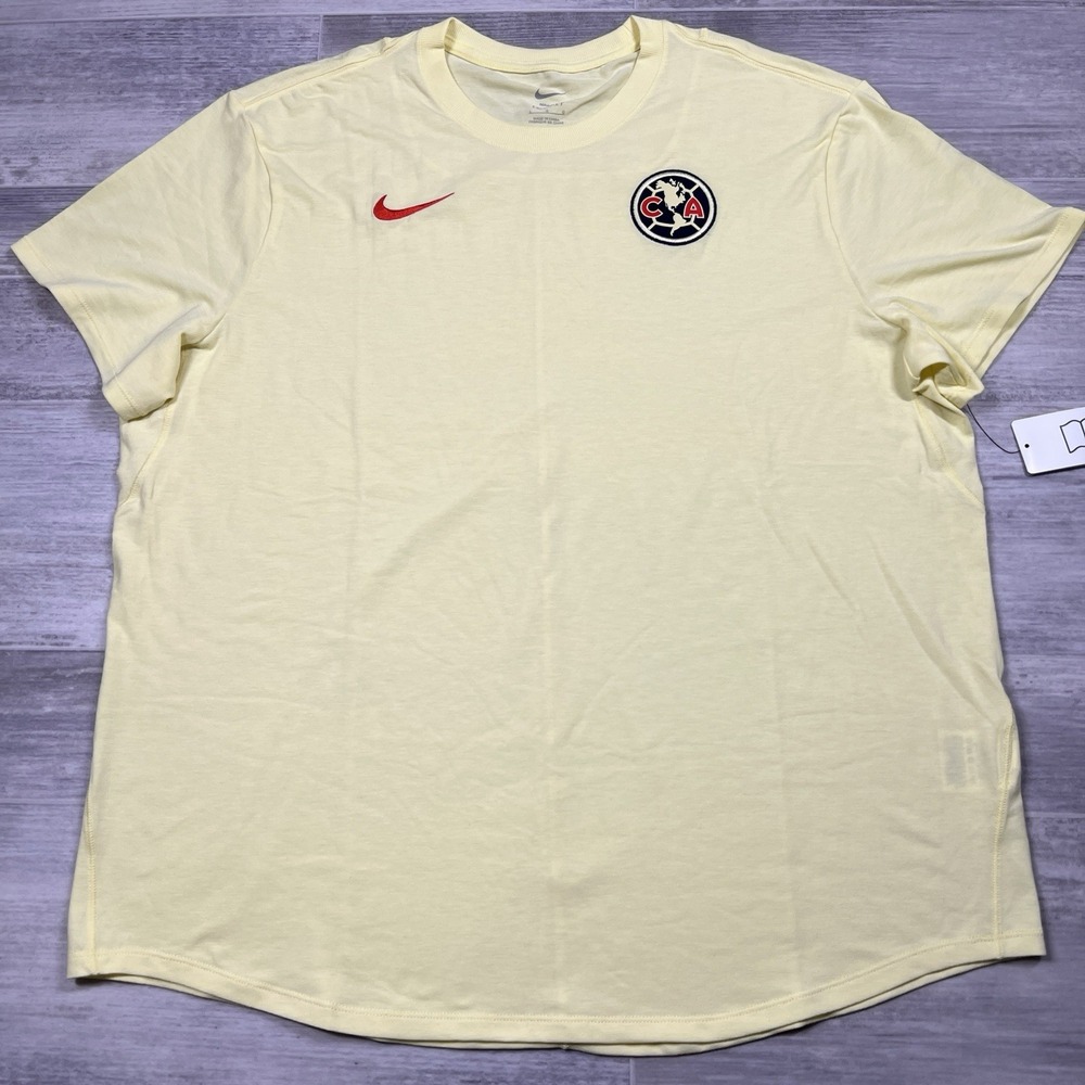 Nike One Dri-Fit Club America Copa Women's Large Yellow T-Shirt HJ6284-706 NWOT
